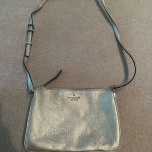 Kate Spade Silver Metallic Crossbody Bag